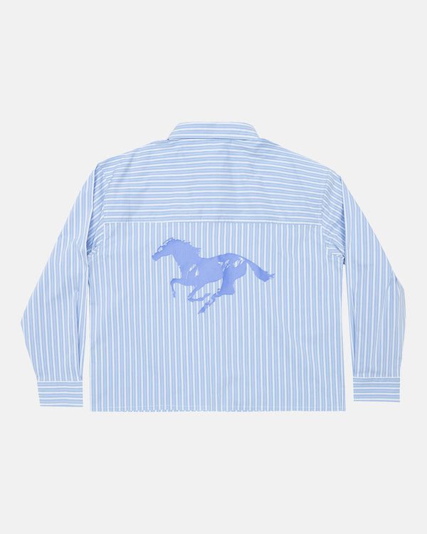 RUNNING HORSE SHIRT BLUE STRIPES