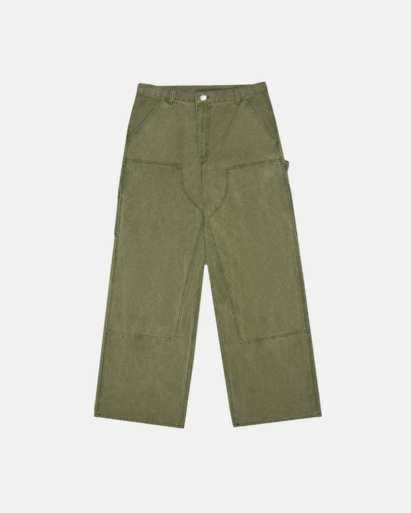 V1 DOUBLE KNEE PANTS STONE-WASHED GREEN